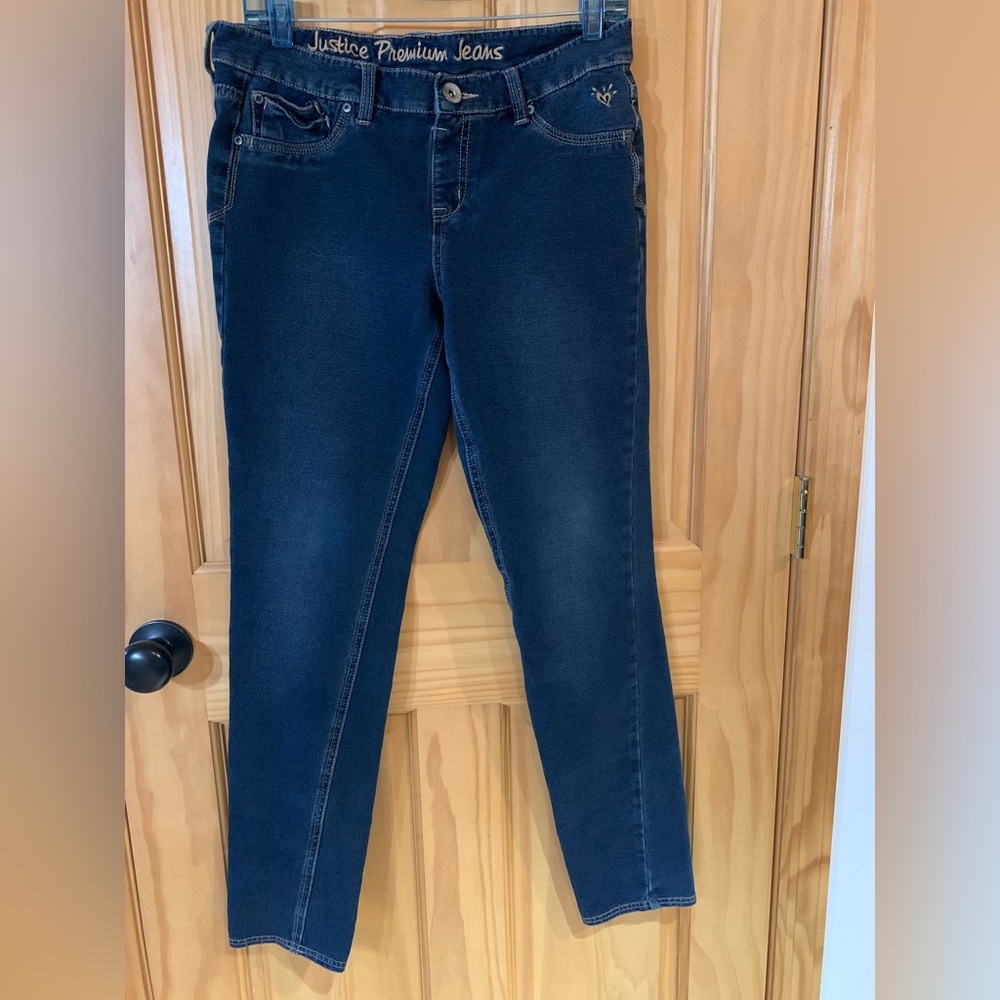3/$20 Girls Justice Dark Low-Rise Skinny Jeans - Size 16 1/2